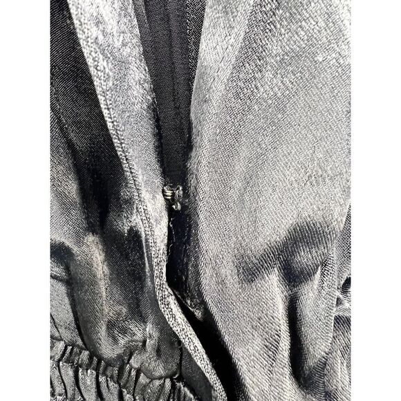 Anthropologie The Somerset Jumpsuit Size Medium Tall Inseam Satin Black - Picture 8 of 12